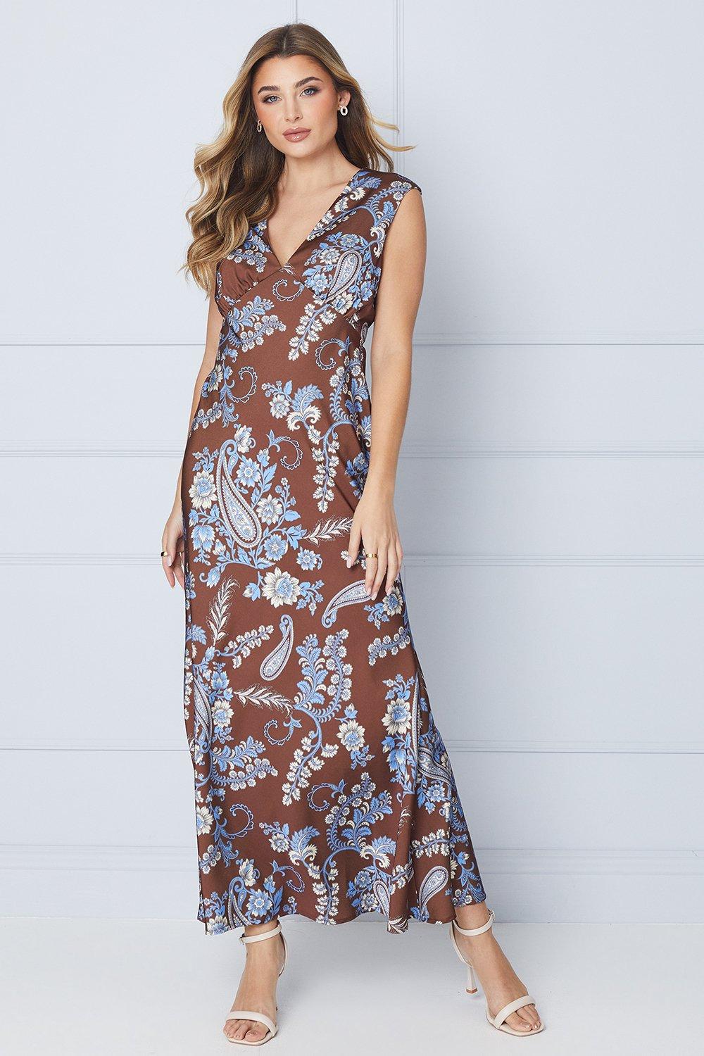 Photograph of Dorothy Perkins Womens Occasion Petite Satin Open Back Maxi Dress