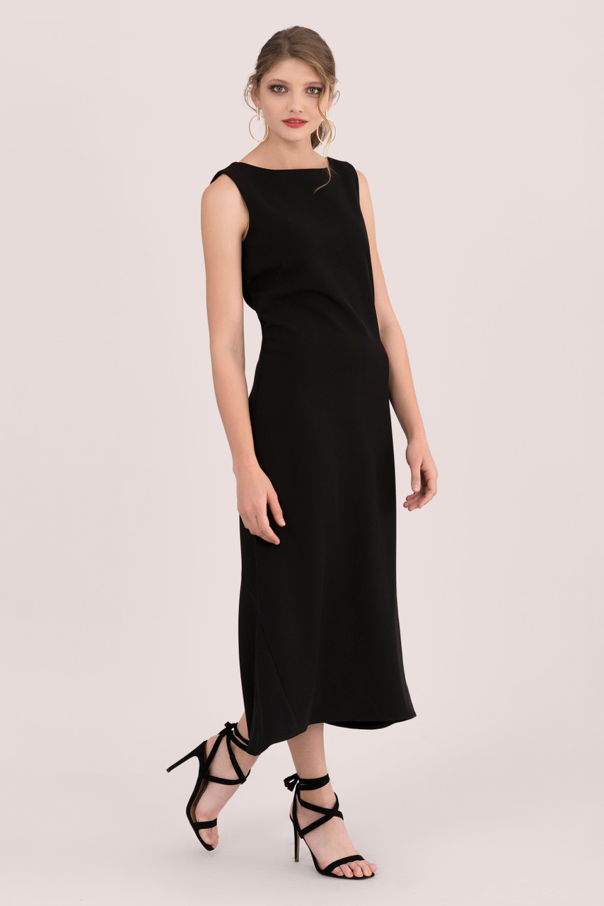 Photograph of Closet London Black Sleeveless Fit And Flare Dress