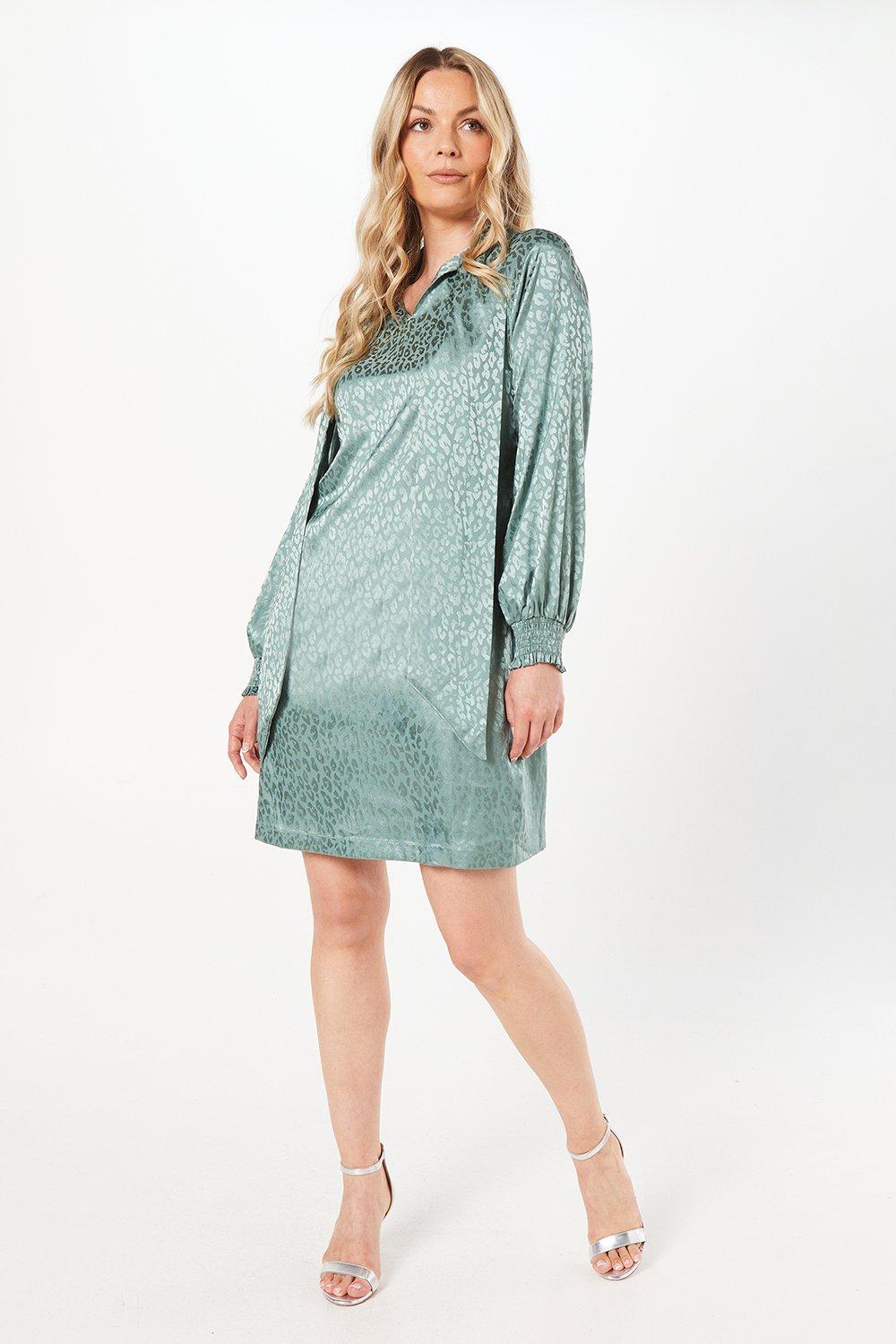 Dorothy Perkins Womens Jacquard Satin Pussybow Shift Dress Rather Saucy