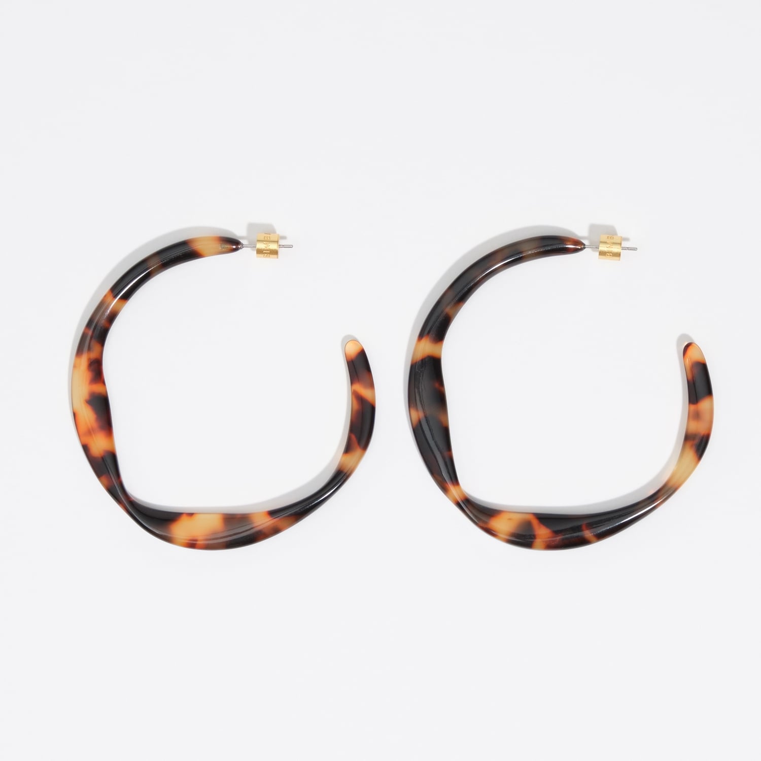 BIMBA Y LOLA Large tortoiseshell-effect irregular hoop earrings