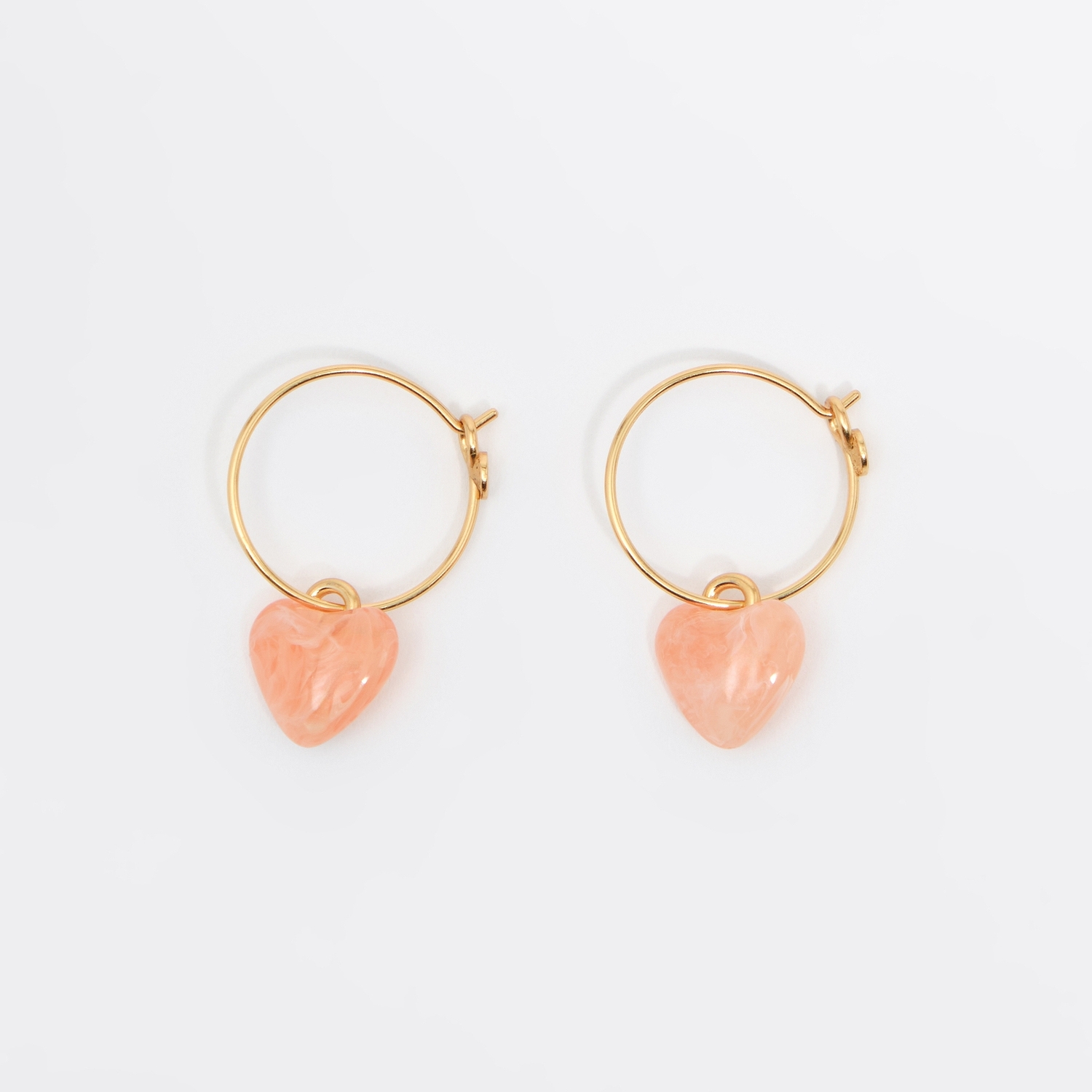 BIMBA Y LOLA Pink resin heart hoop earrings
