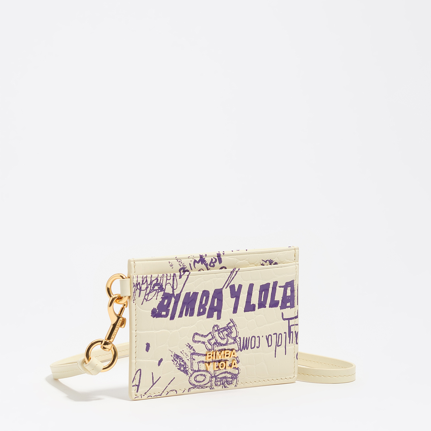 BIMBA Y LOLA Yellow and purple BIMBA logos card holder