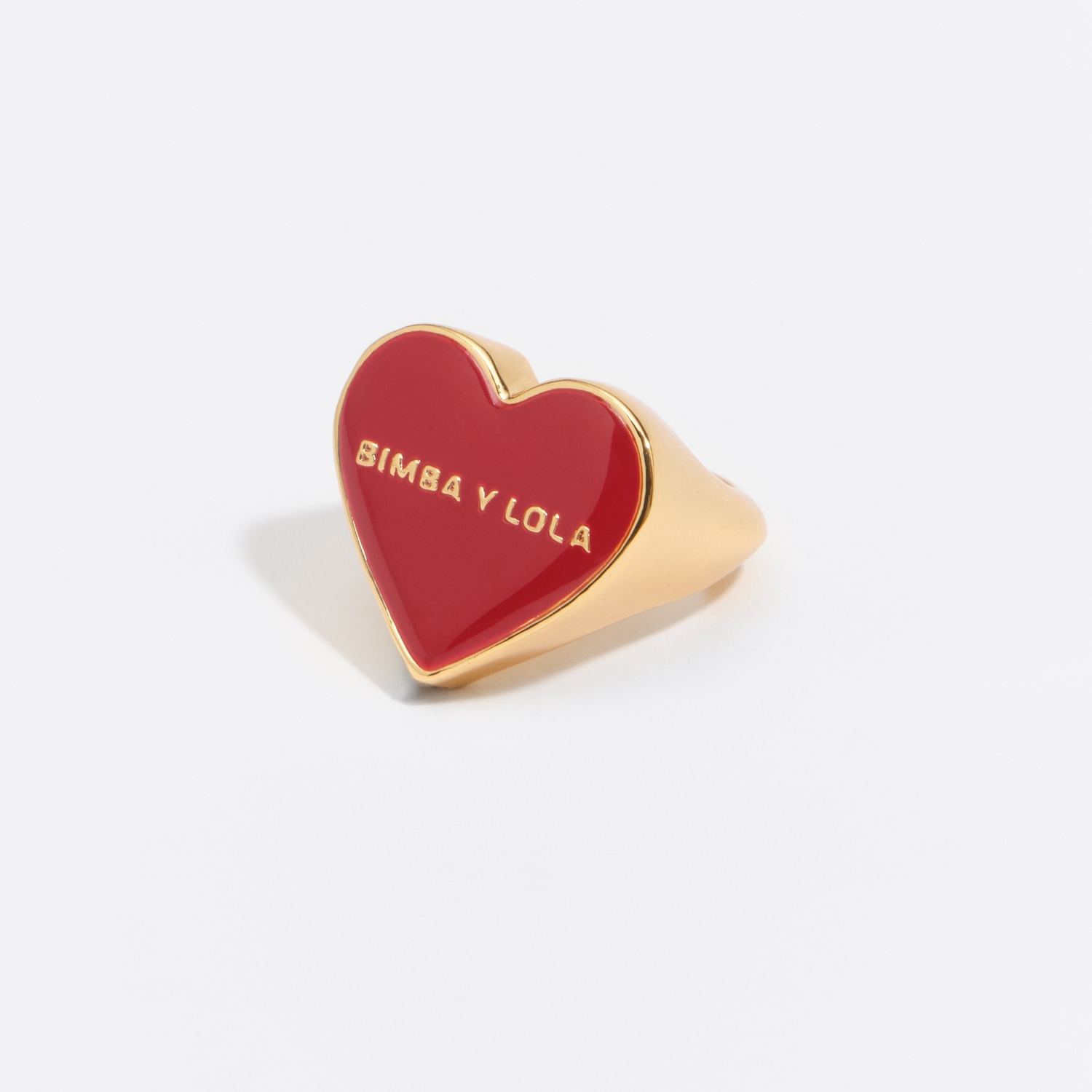 BIMBA Y LOLA Red enamel heart ring