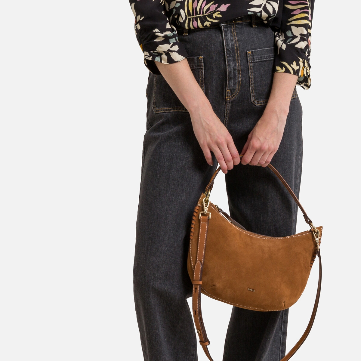 Photograph of Ba&sh Swing Suede Zipped Handbag