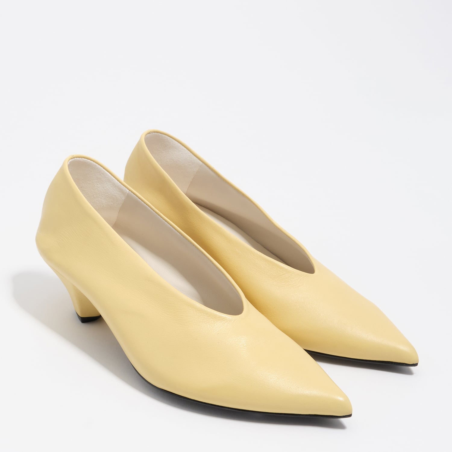 BIMBA Y LOLA Yellow leather mid-heel pump