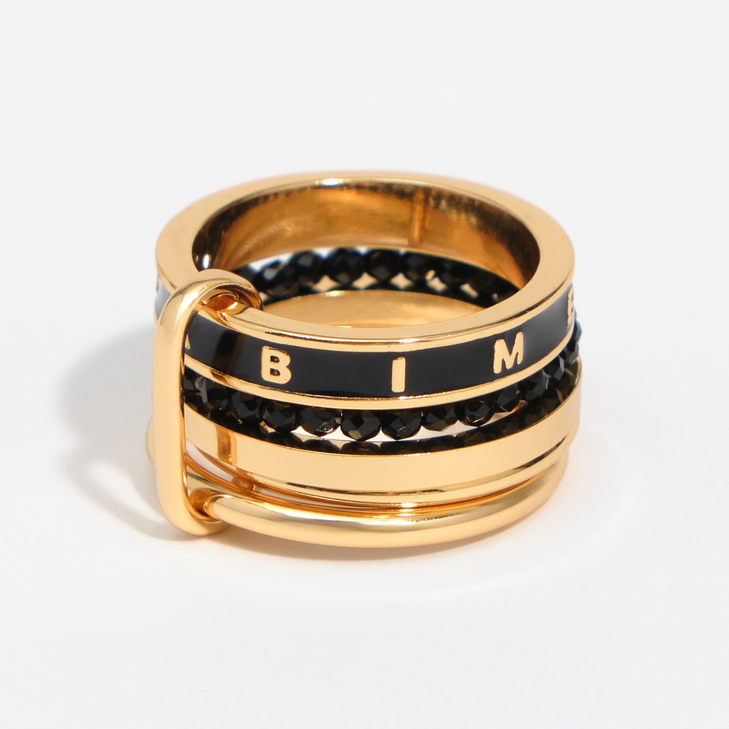 BIMBA Y LOLA Ring with gold metal bands