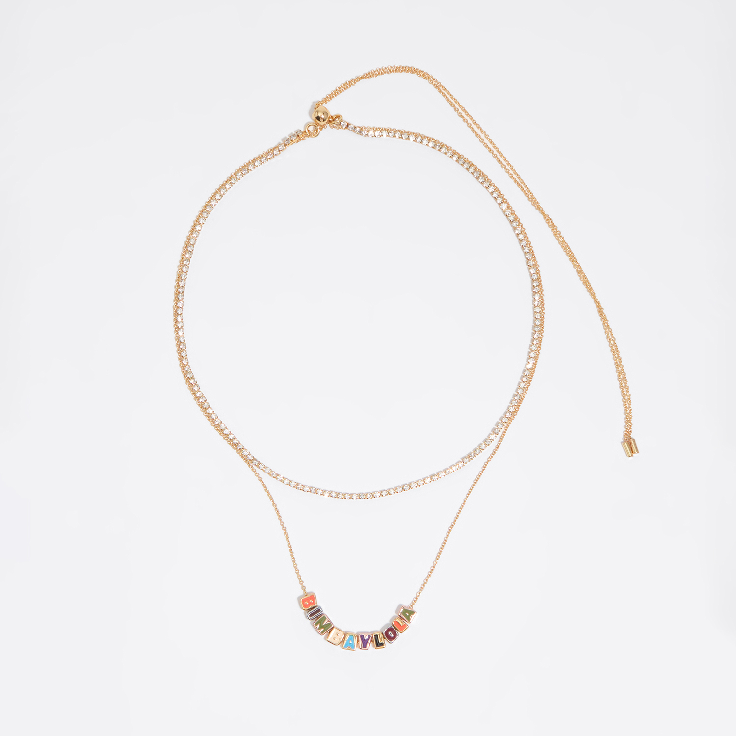BIMBA Y LOLA Multicolor dice logo double necklace