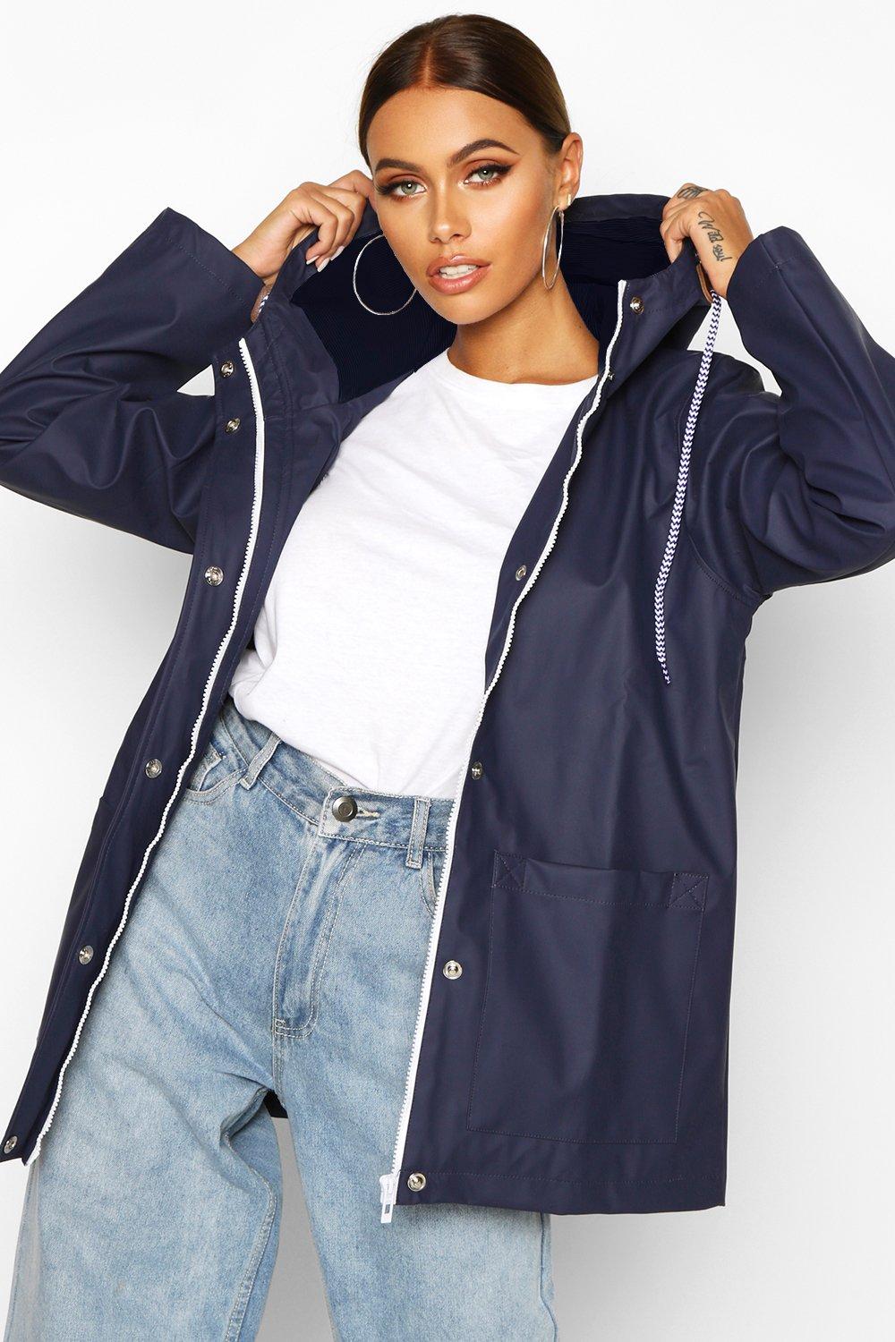 Boohoo Womens Rubberised Rain Mac Rather Saucy