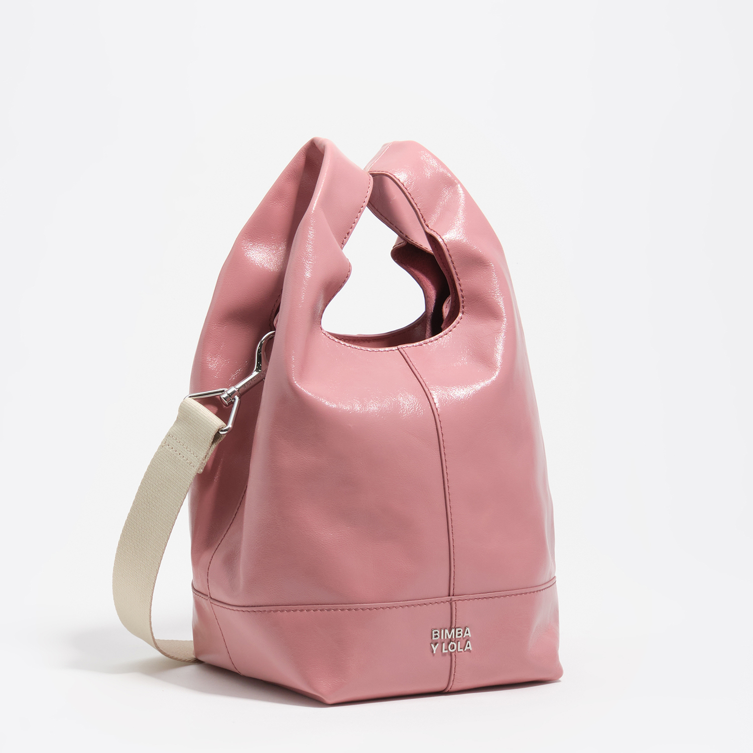 BIMBA Y LOLA Medium pink leather Paper bag