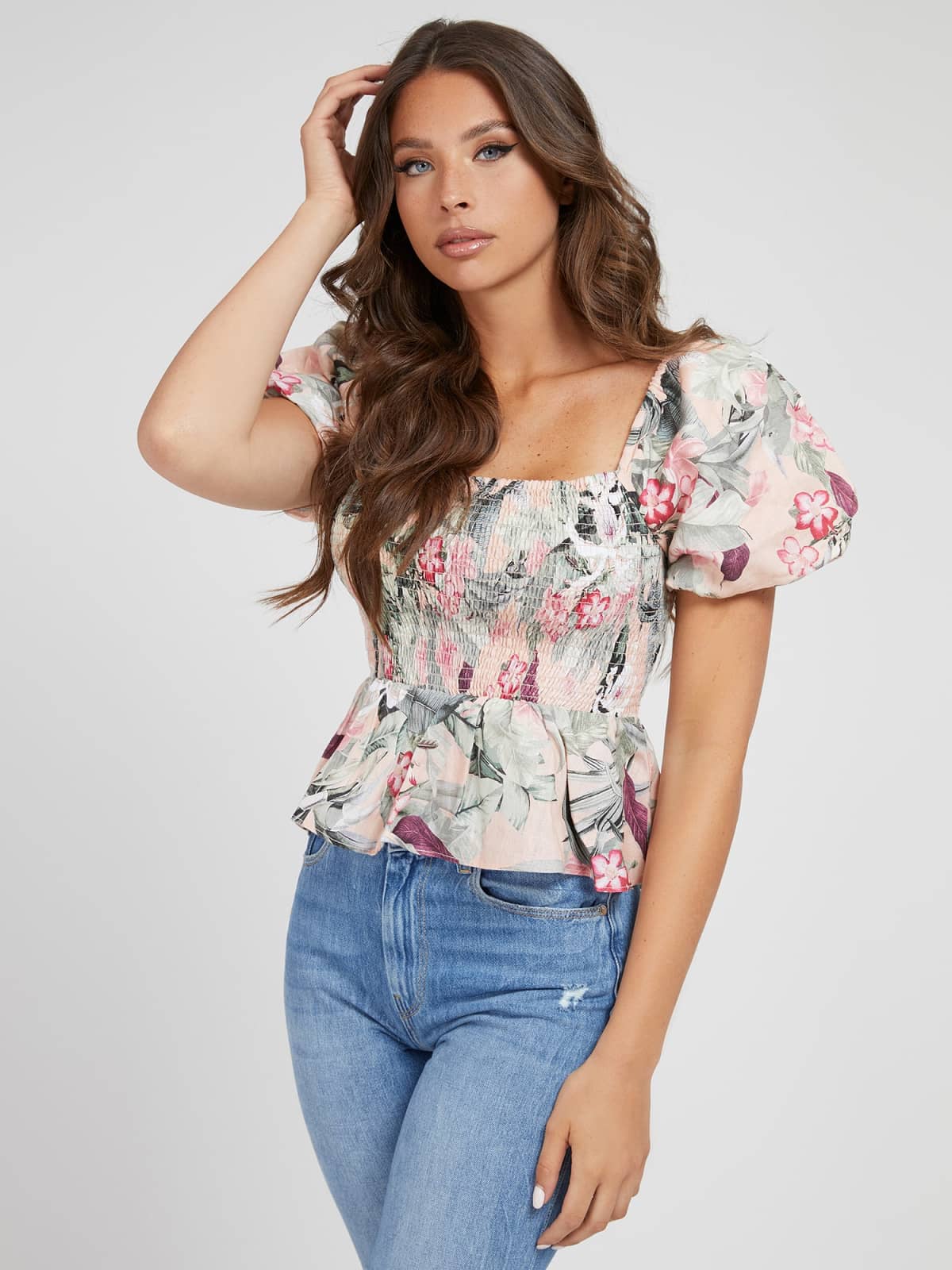 Photograph of Guess All-Over Print Linen Top