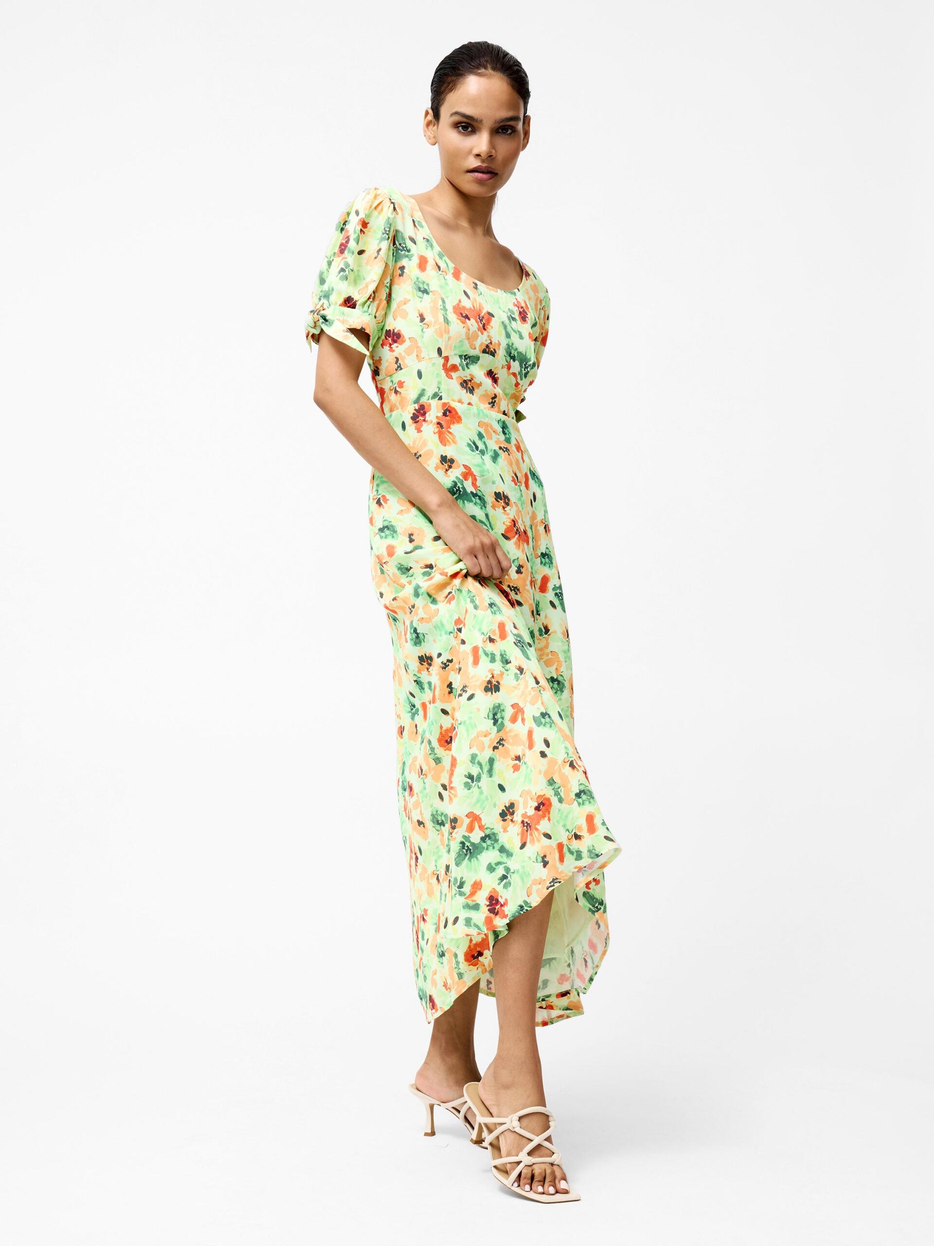 Photograph of French Connection Eve Crepe Scoop Neck Midi Dress Apple Green Multi