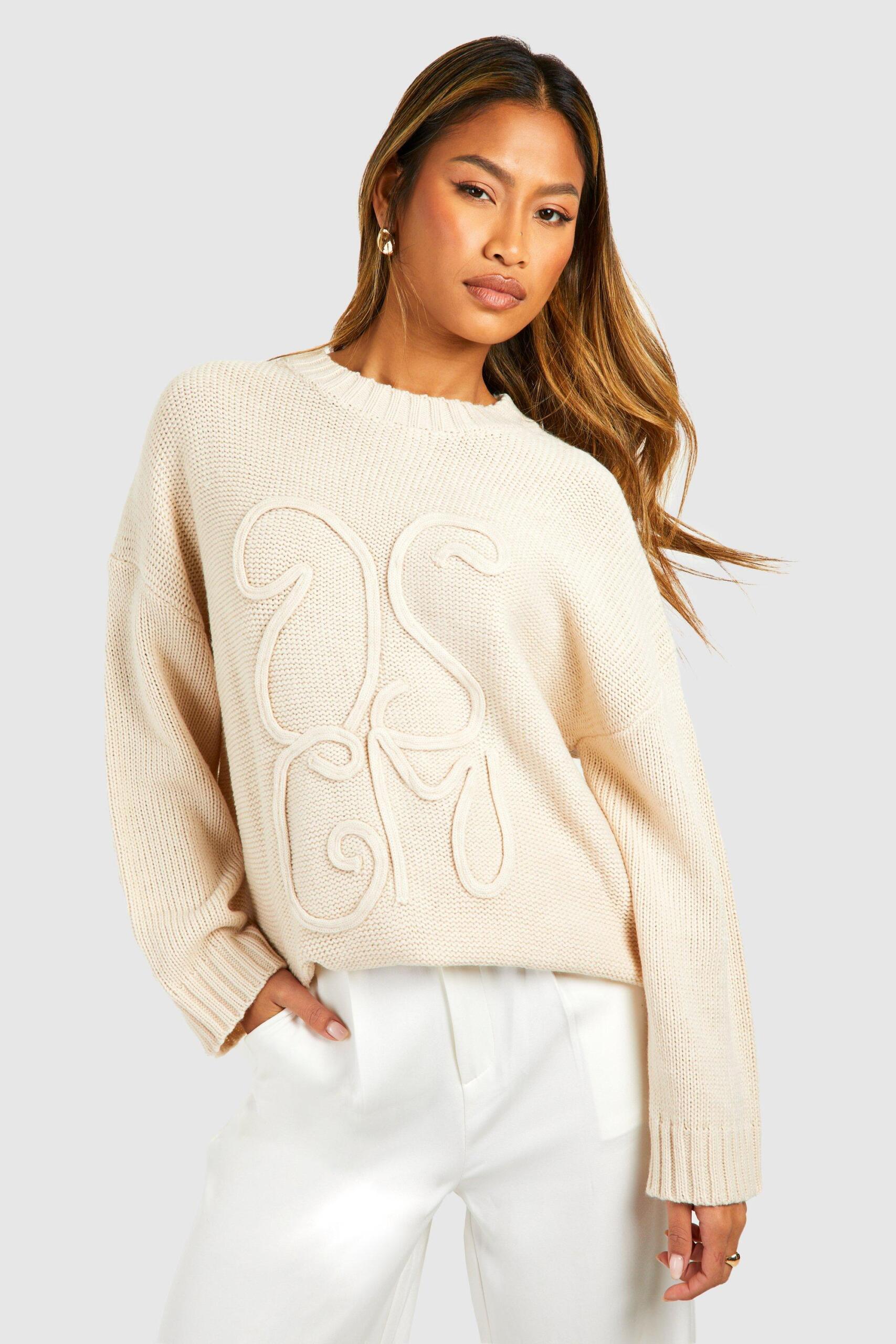 Photograph of Boohoo Womens Embossed Graphic Jumper