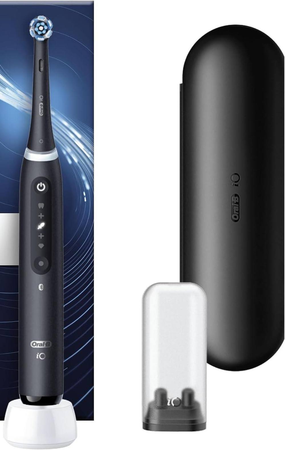 Dyzi iO5 Electric Toothbrush 1 Tooth Brush Head, A.I. App & Travel Case in Black