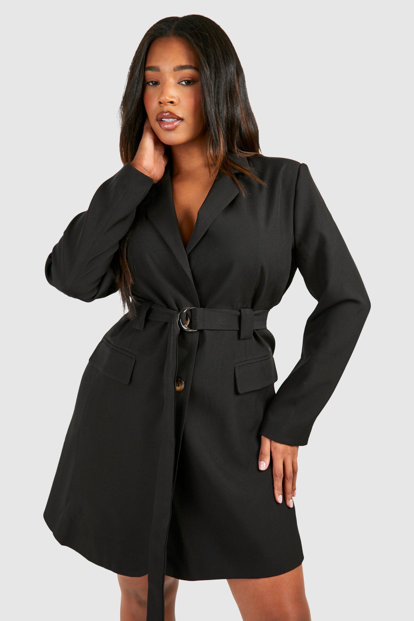 Boohoo Womens Plus D Ring Utility Blazer Dress Rather Saucy