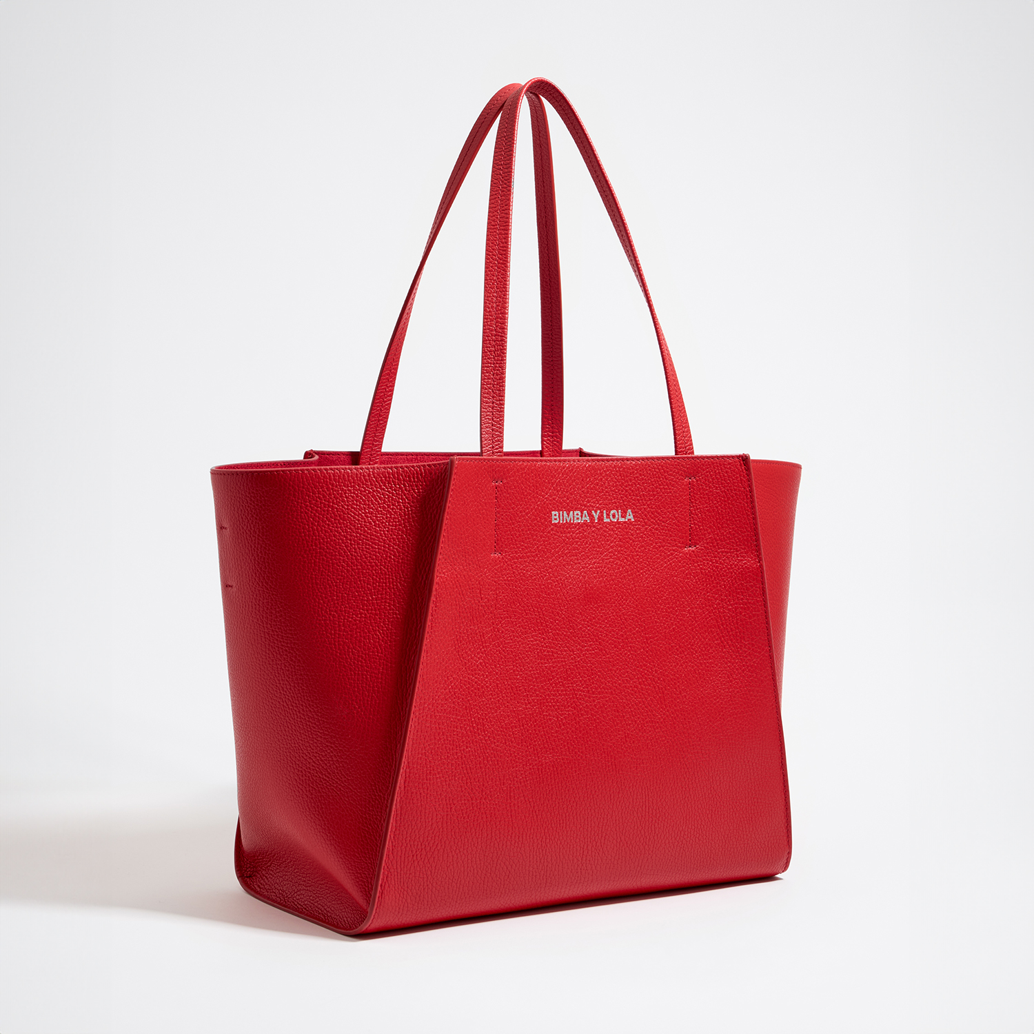 Photograph of BIMBA Y LOLA Large red leather shopper bag