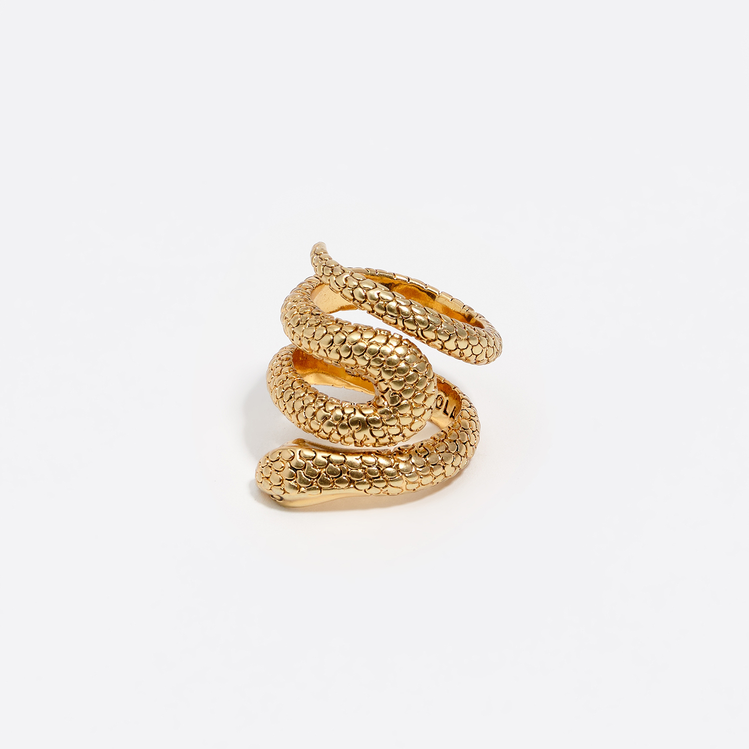 BIMBA Y LOLA Gold textured snake spiral ring
