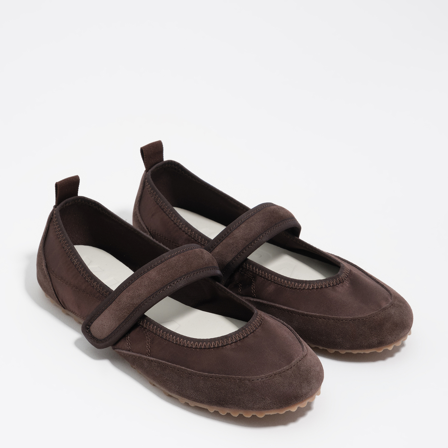 BIMBA Y LOLA Suede and satin sporty ballerina