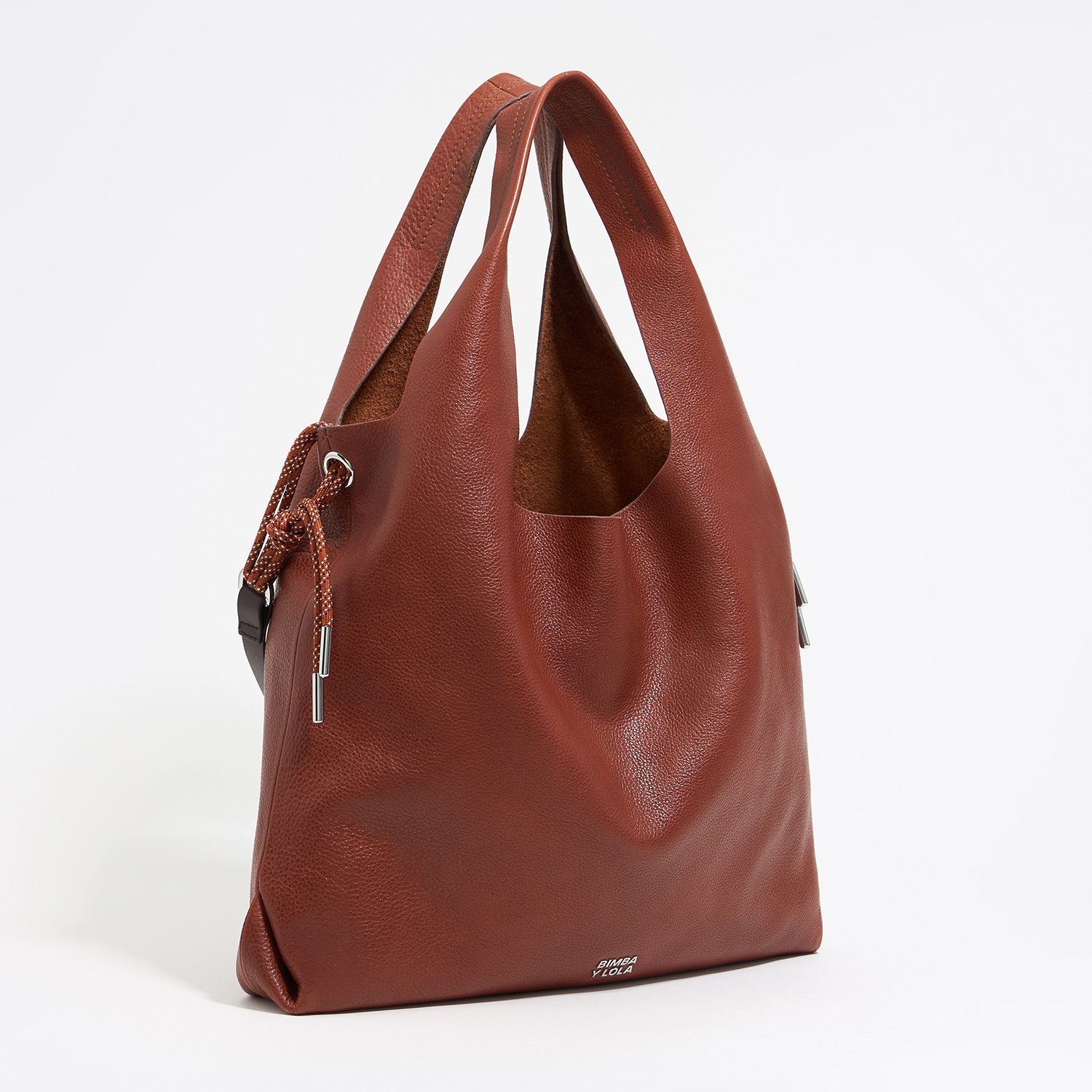 Photograph of BIMBA Y LOLA Large chestnut leather Paper bag