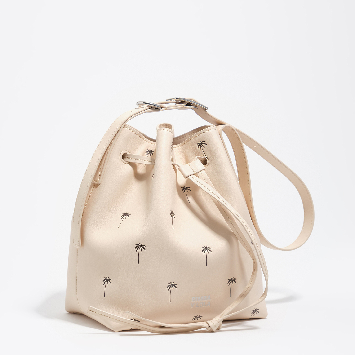 BIMBA Y LOLA Large Palms sand leather Carlino bucket bag