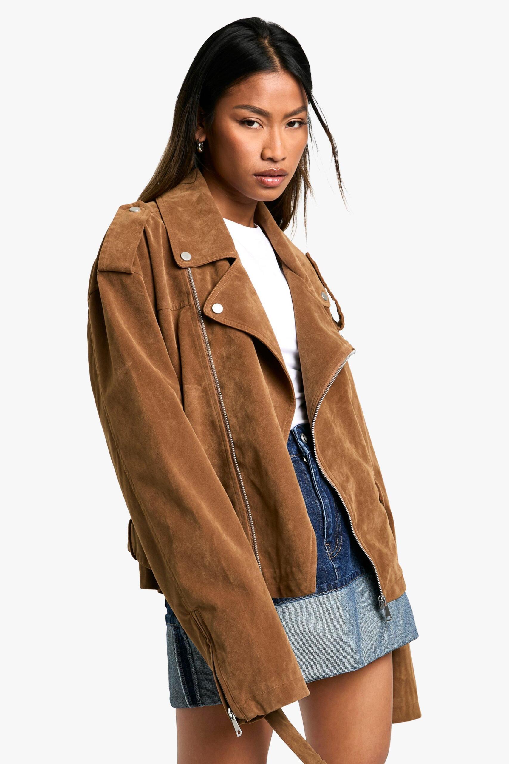 Suede look jacket shop