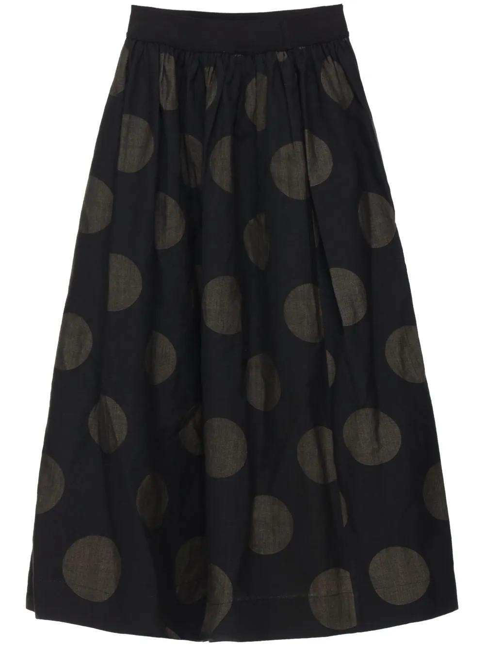 Photograph of Uma Wang Gillian Dot-Printed Midi Skirt Black/Mustard