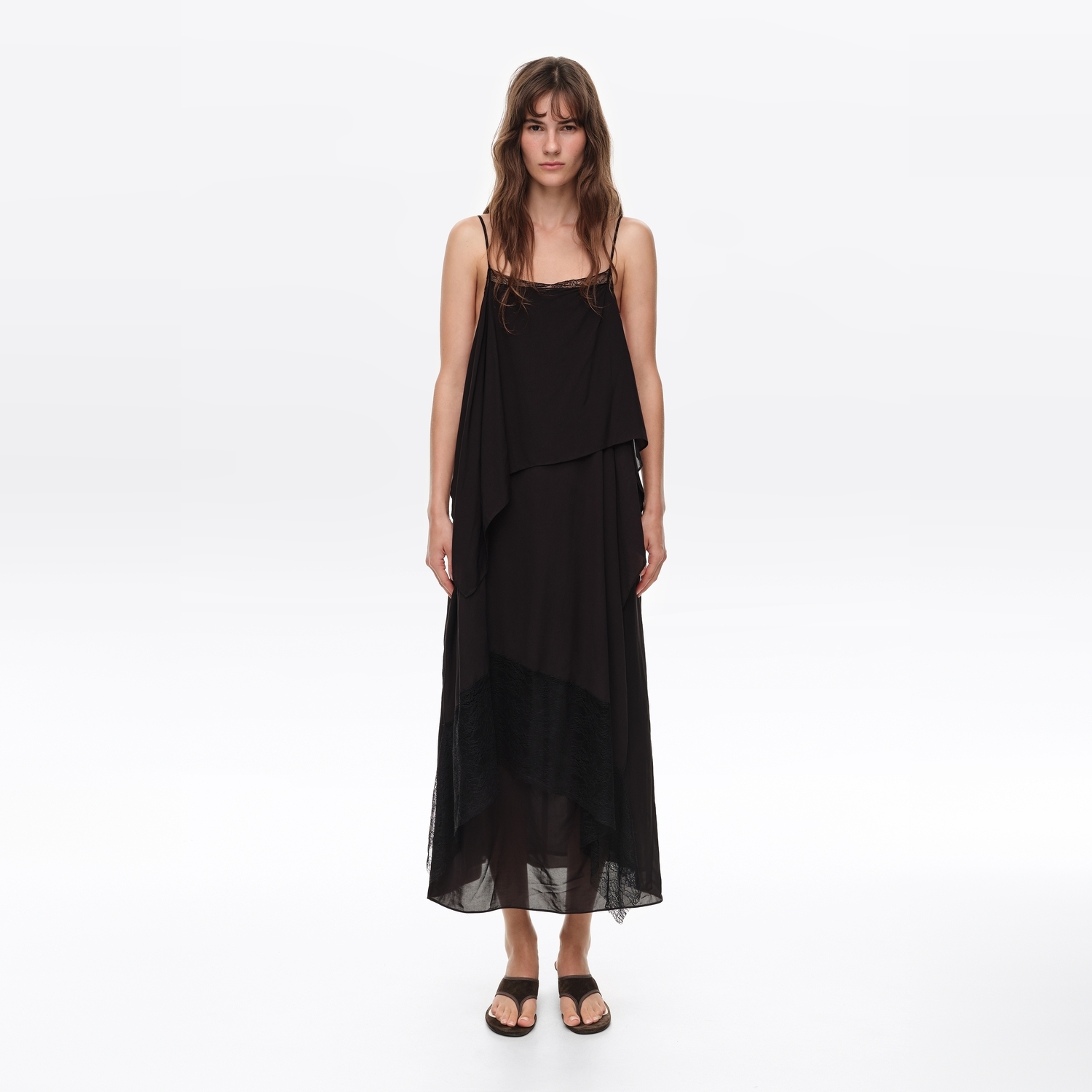 BIMBA Y LOLA Black flowing dress with layers