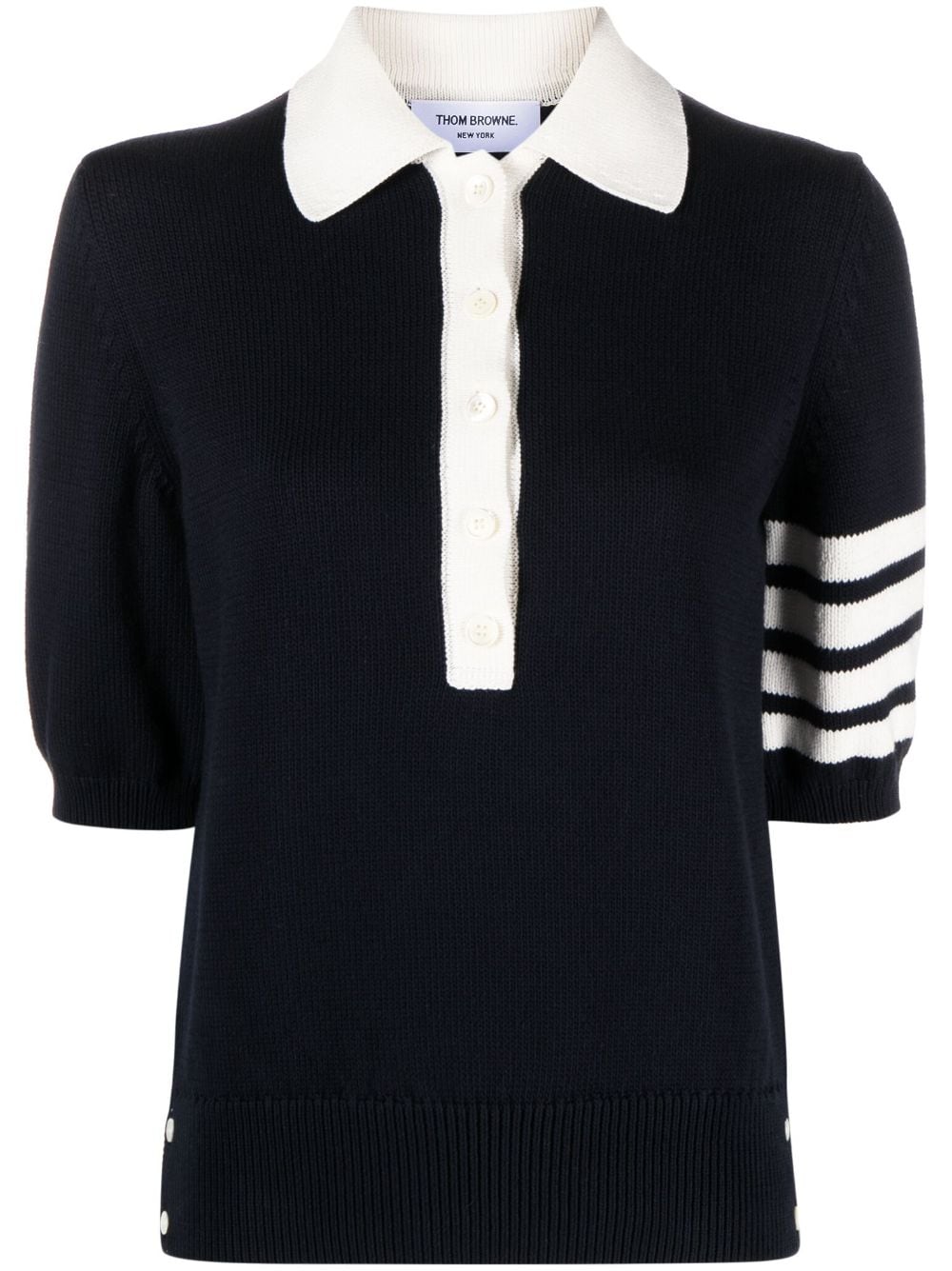Photograph of Thom Browne 4 Bar Stripe Polo Shirt Navy
