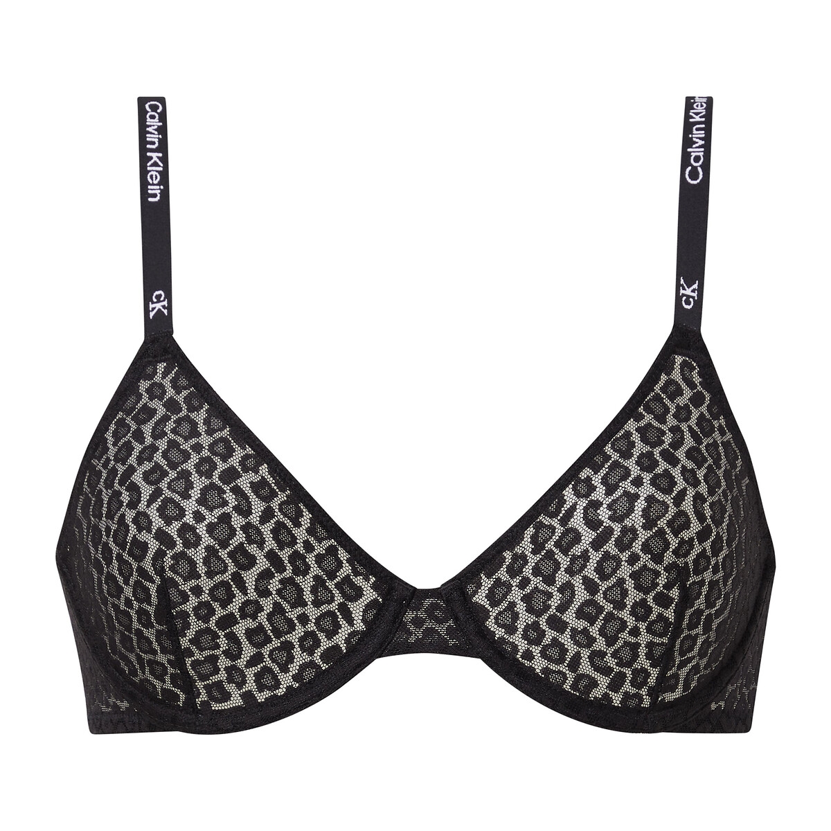 Photograph of Calvin Klein Underwear Lace Demi-Cup Bra in Animal Print