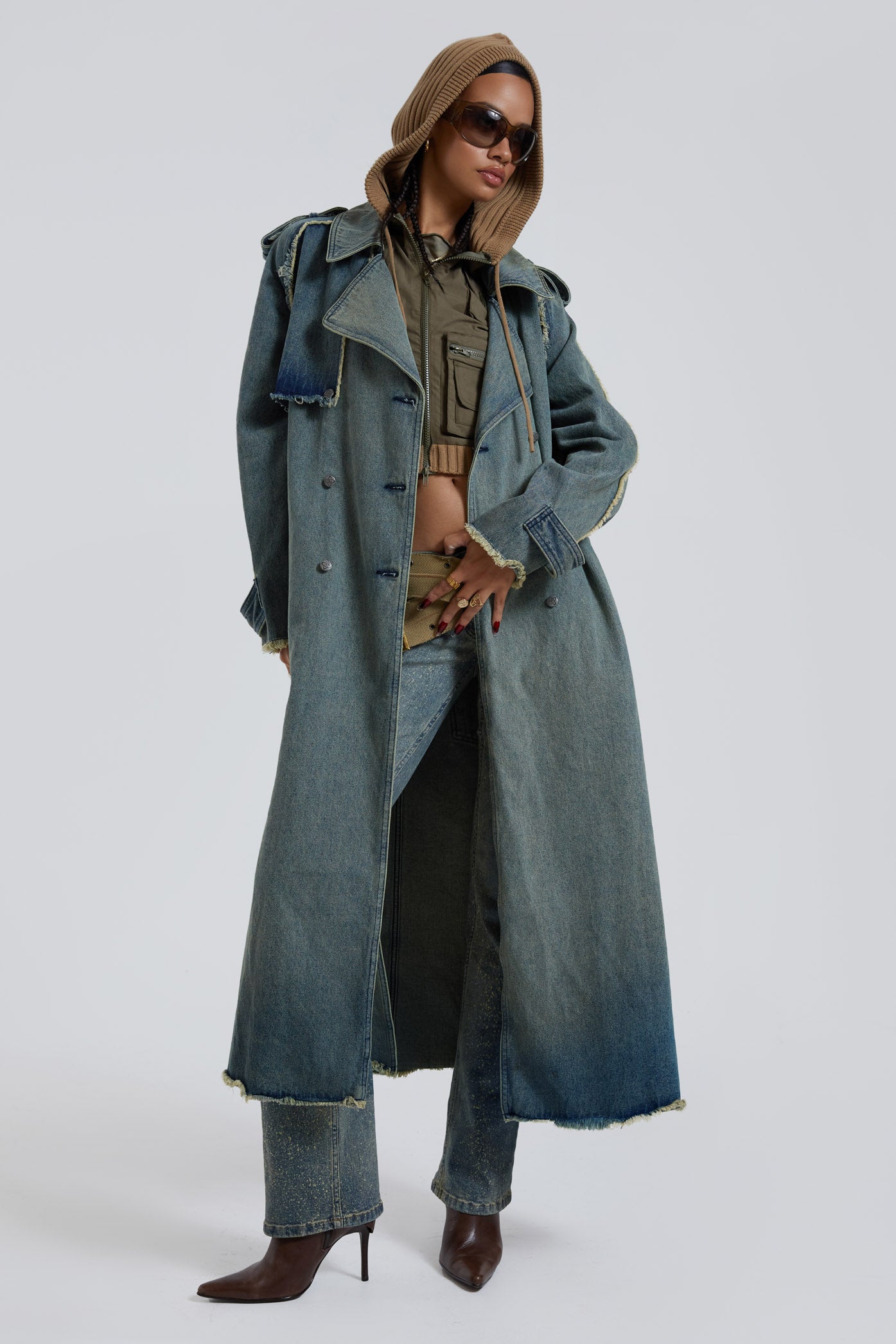 Denim jacket with overcoat deals