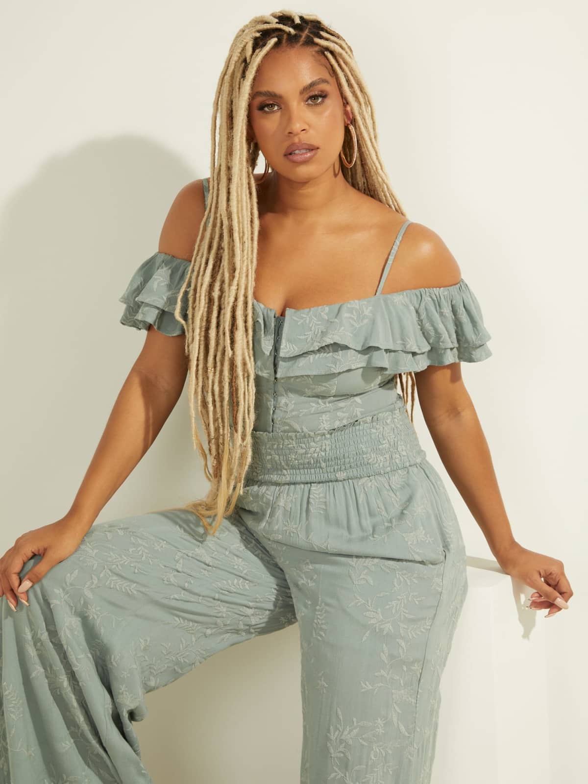 Photograph of Guess Embroidered Frill Top