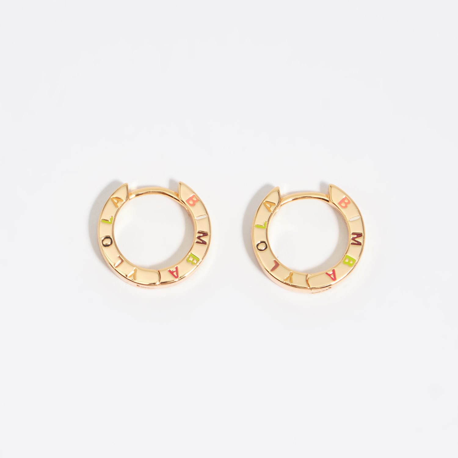 BIMBA Y LOLA Gold logo hoop earrings