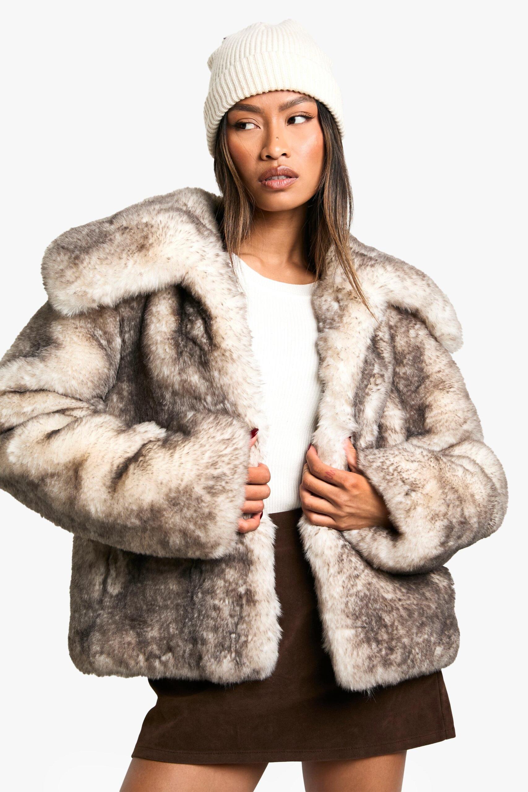 Womens faux fur jacket outlet