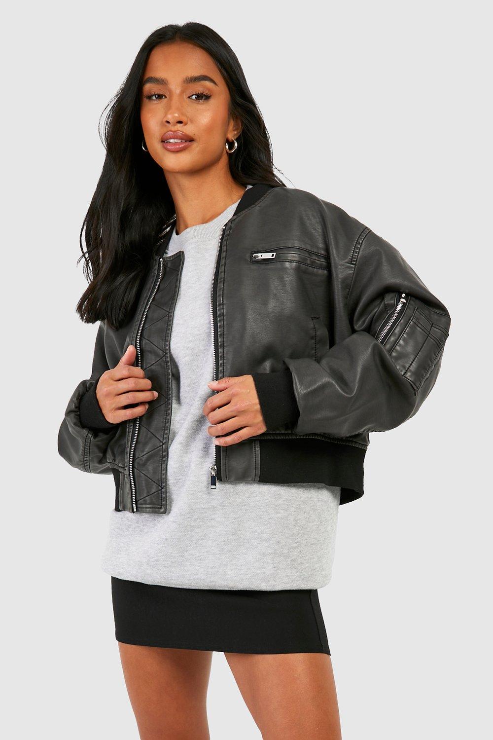 Petite bomber jacket womens top