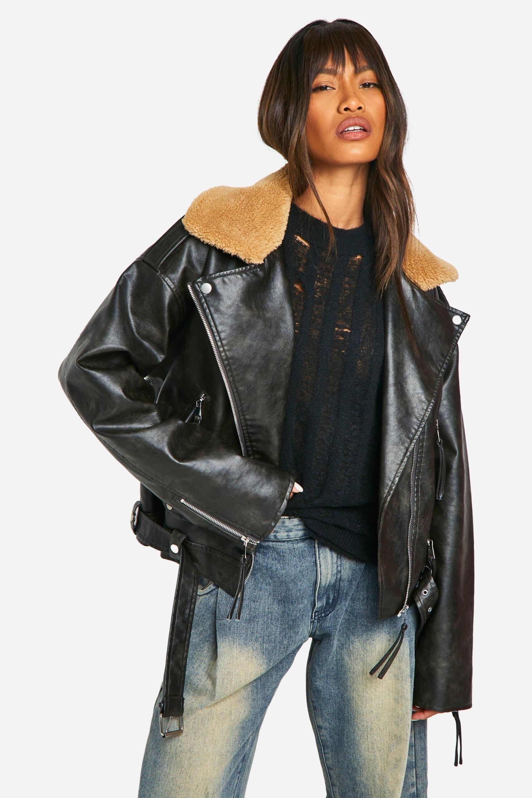 Faux biker jacket womens hot sale