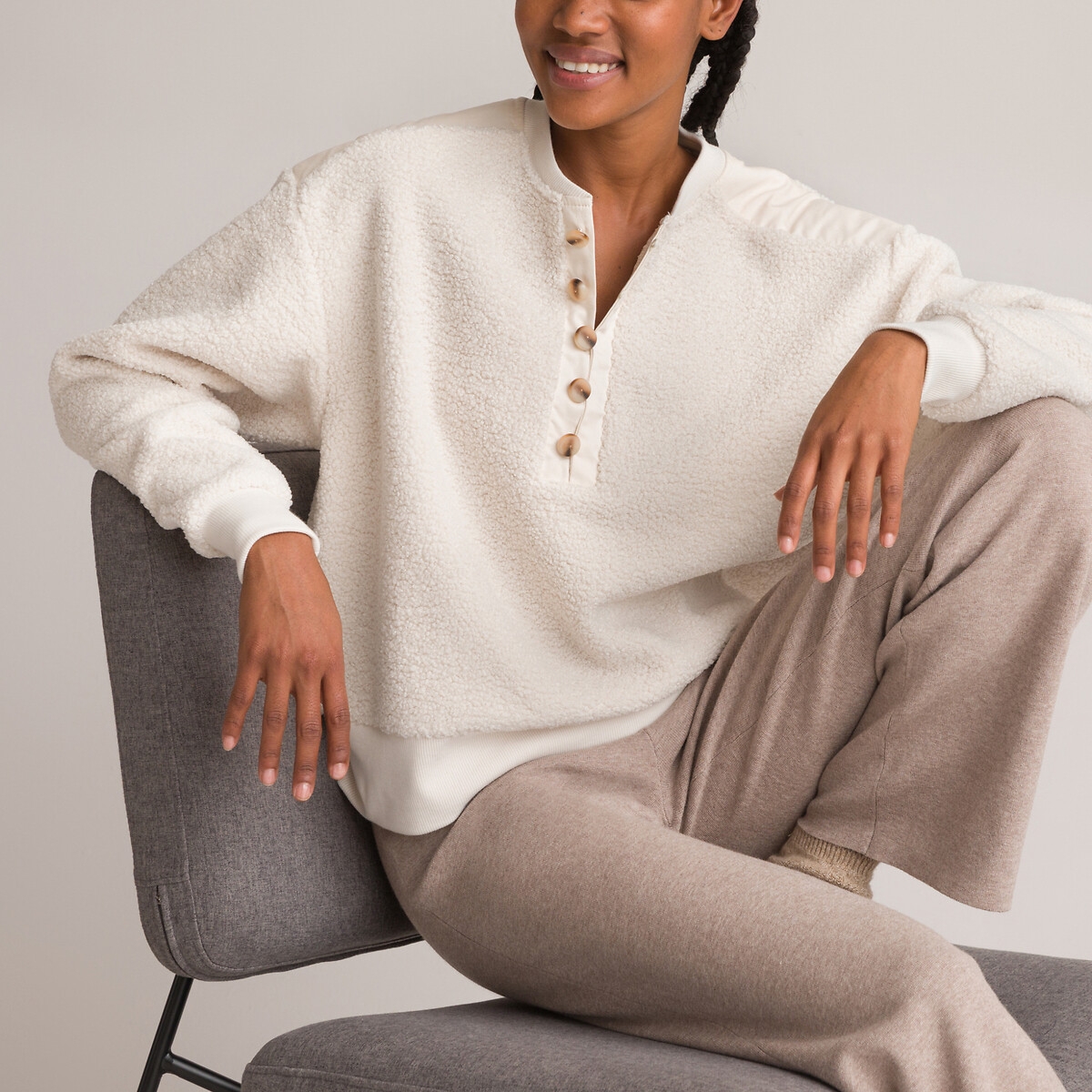 Photograph of La Redoute Collections Grandad Collar Sweatshirt