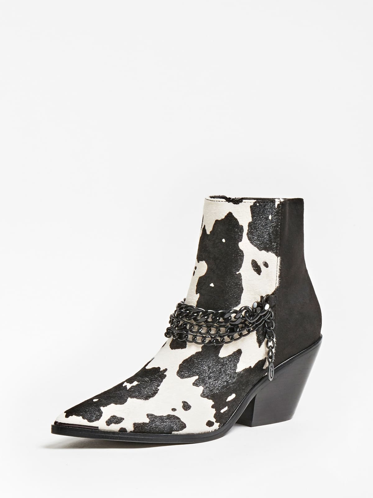 Photograph of Guess Patziy Genuine Leather Chain Ankle Boot
