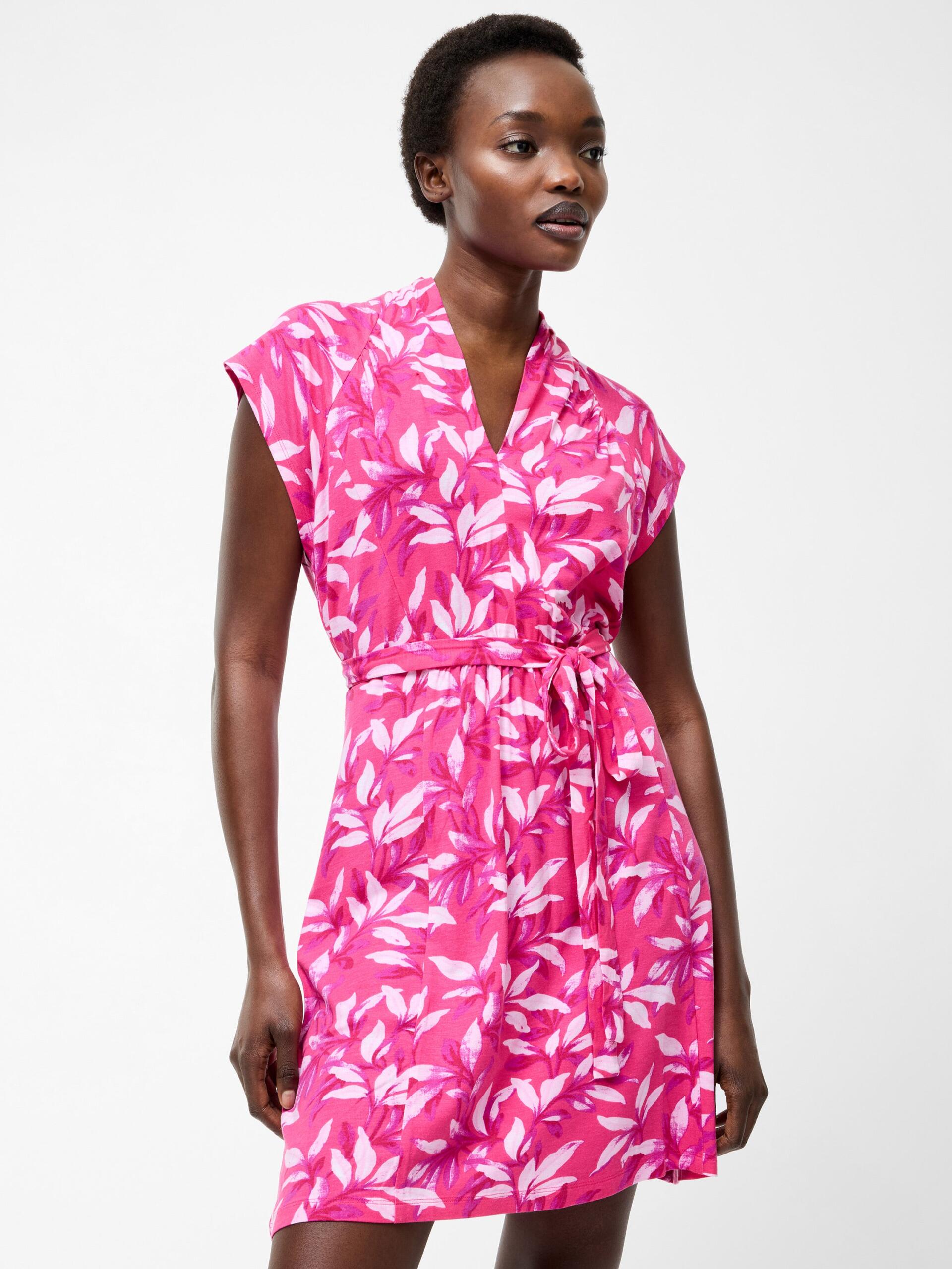 Photograph of French Connection Avalina V Neck Mini Dress Raspberry Sorbet