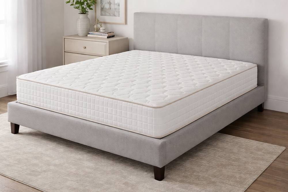 BSSPOKE 10" Bonnell Spring Mattress Rolled Up Density Foam Medium Firm in White | Size: Small Double