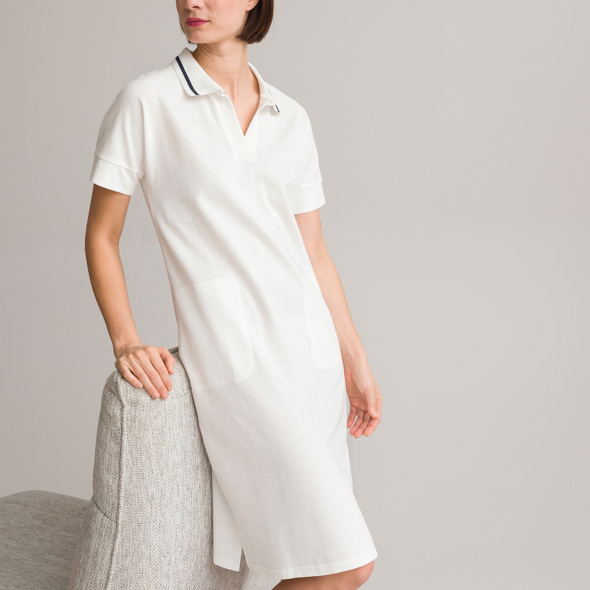 Photograph of Anne Weyburn Cotton Polo Dress with Short Sleeves