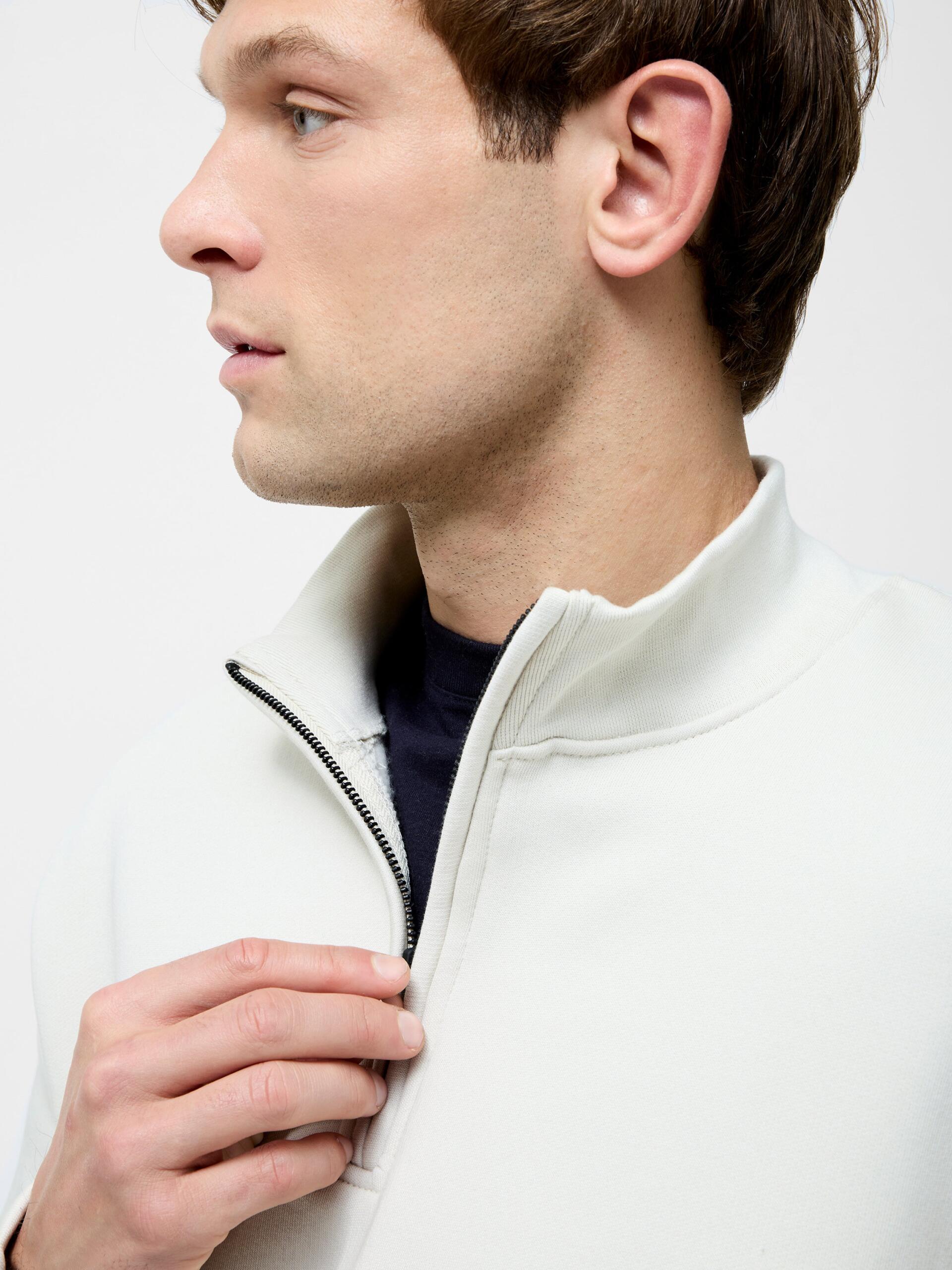Photograph of French Connection Half Zip Funnel Neck Sweatshirt Ecru