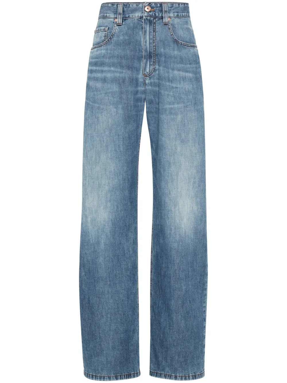 Photograph of Brunello Cucinelli Cotton Boyfriend Denim Jeans Blue
