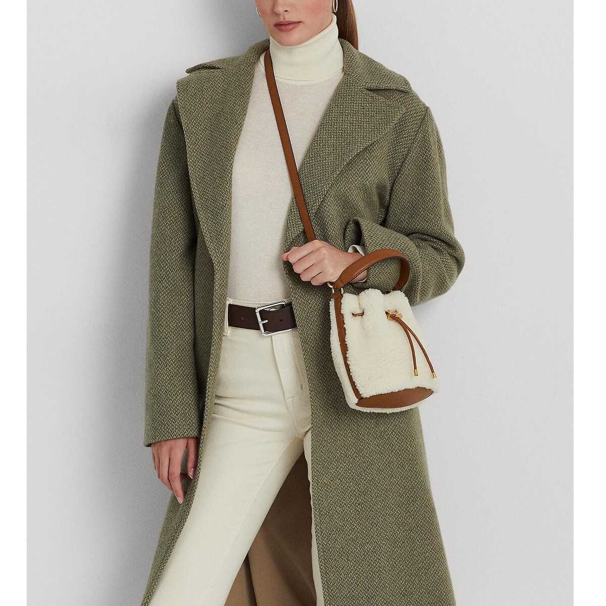 Lauren Ralph Lauren Andie Bucket Bag in Shearling/Leather | Rather Saucy