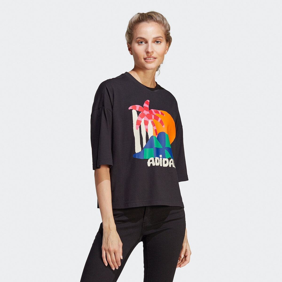 Photograph of Adidas Performance Farm Rio Graphic Gym Top in Cotton, Loose Fit