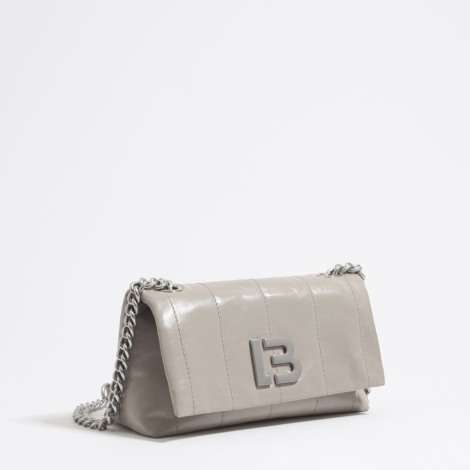 Photograph of BIMBA Y LOLA Small gray-green leather flap bag