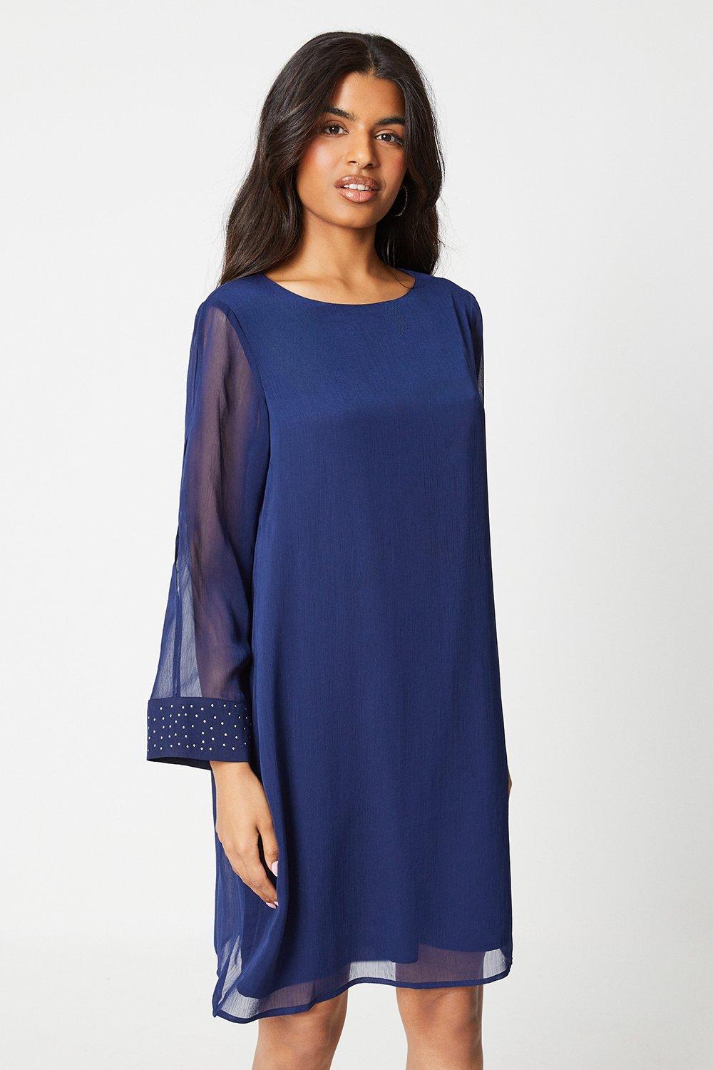 Photograph of Dorothy Perkins Womens Petite Hotfix Cuff Shift Dress