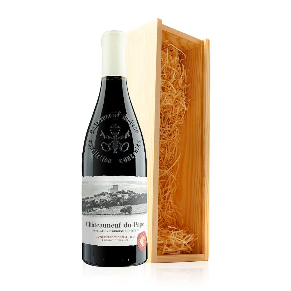 Virgin Wines Chateauneuf-du-Pape Cuvee Speciale (75cl) in Wooden Gift Box in White