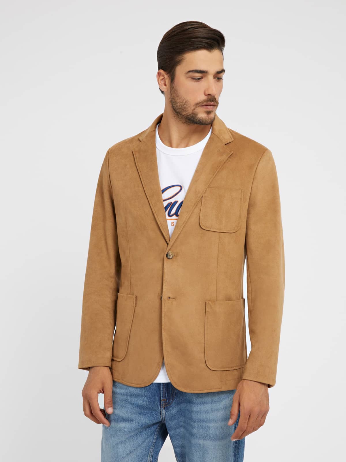 Faux suede blazer deals