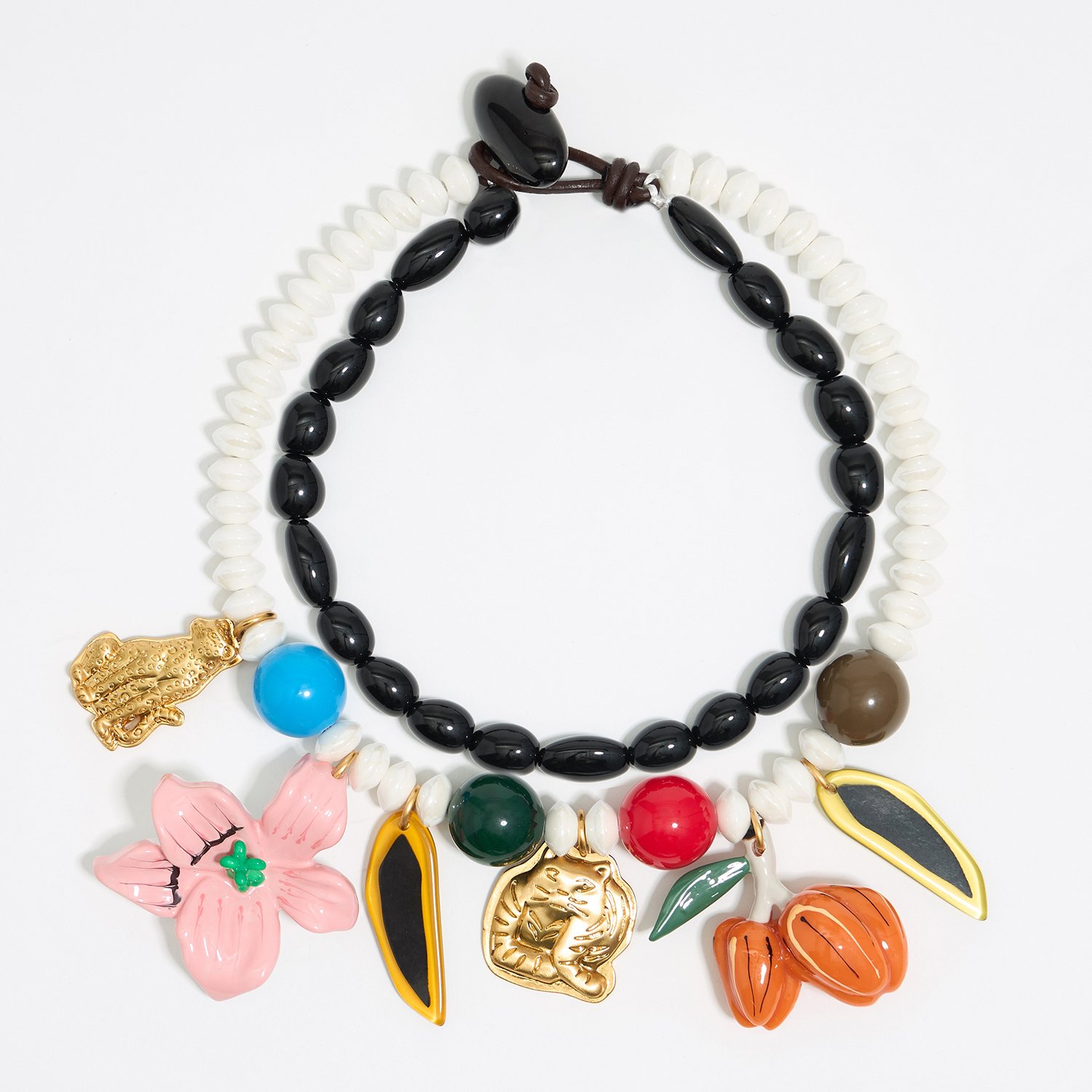 Photograph of BIMBA Y LOLA Animals and flowers matte necklace