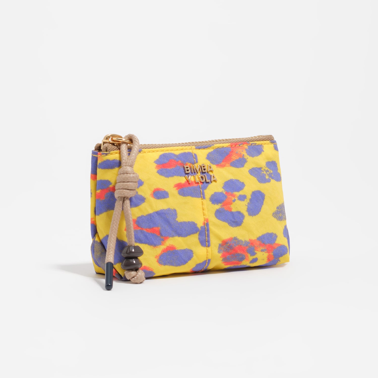 BIMBA Y LOLA Intense yellow Leopard nylon coin purse