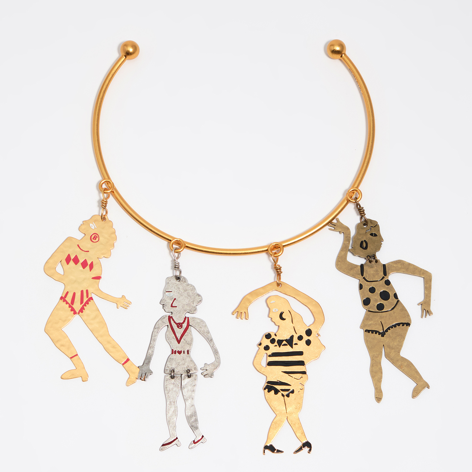 BIMBA Y LOLA Choker necklace with tricolor metal silhouettes